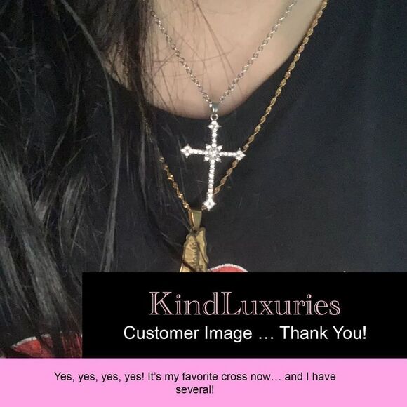 💎226💎Diamond Cross Necklace Pendant for Women and Girl’s - Picture 10 of 16